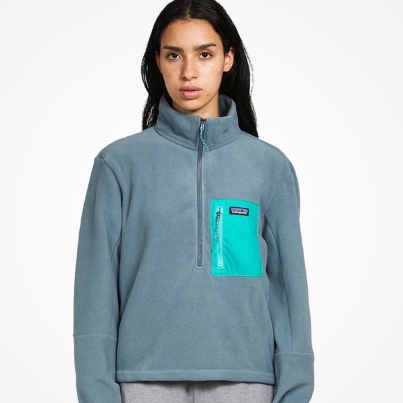 Patagonia Jackets & Blazers - Patagonia Microdini 1/2-Zip Pullover Fleece Jacket Womens Medium Plume Grey Teal
